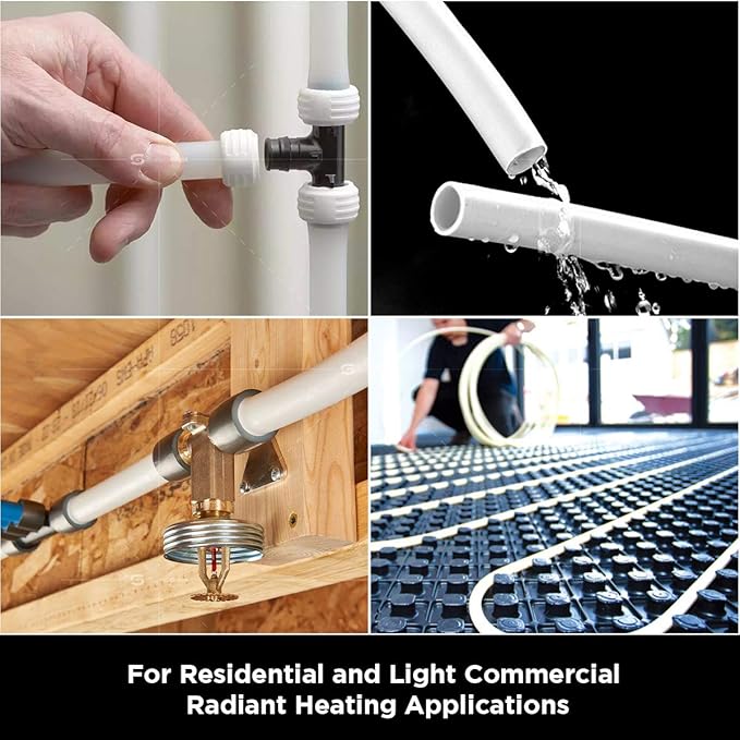 Pex-A Tubing - 3/4" x 100 Ft Coil, Non-Barrier Pex Pipe for Potable Water, Flexible Water Tubing, White