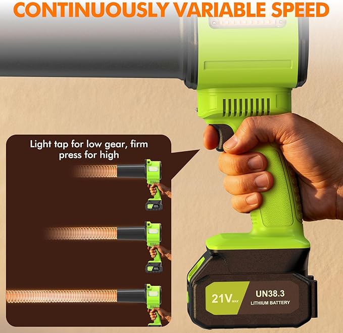 OGERY Brushless Leaf Blower Cordless with Lights, Powerful Electric Leaf Blowers with 2 x 3.0Ah Batteries & Fast Charging, 700CFM 900G Wind Pressure Handheld Blower for Lawn Care Yard Garden, Green