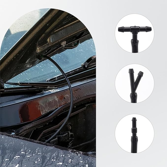 Car Windshield Washer Hose Kit, 3 Meters Universal Windscreen Hose with 30 PCS Connectors for Connecting Car Water Pumps and Nozzles