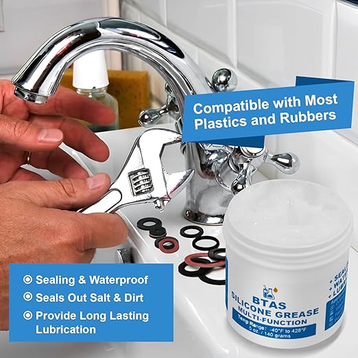 Plumber Faucet Pool Silicone Grease,O Ring Filter Rubber Gasket Lubricant Food Grade 5 oz
