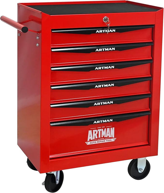 6 Drawers Rolling Tool Box on Wheels, Multifunctional Tool Cart, Drawers Rolling Trolley Organizer Tool Storage Chest for Warehouse,Garage,Workshop,Repair Shop (6 Drawers-30.5" H)