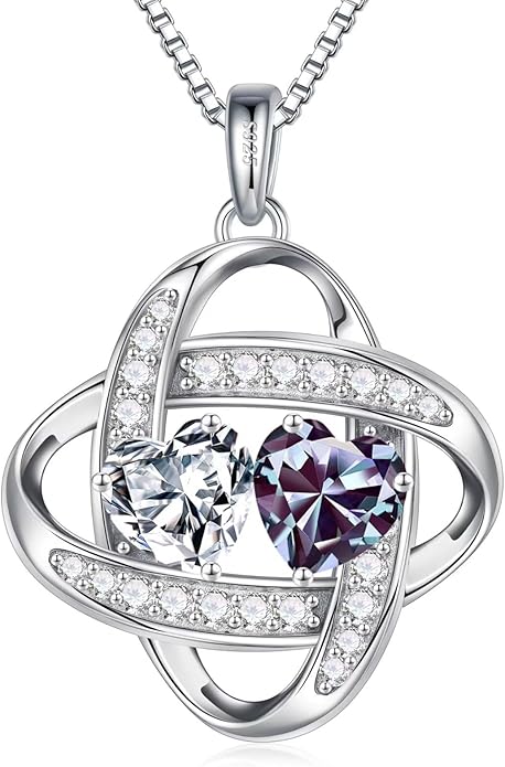 Iefil Christmas Gifts for Women - 925 Sterling Silver Love Knot Necklace, Anniversary Birthday Jewelry Gifts for Wife Girlfriend Mom