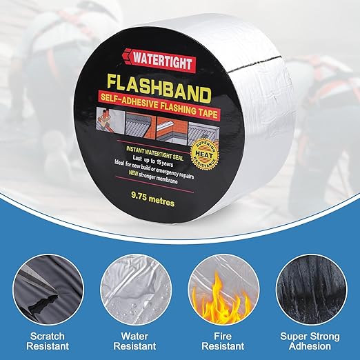 Flashing Roll Tape Asphalt Membrane, 4 inches X 32 Feet 60Mil Thick Waterproof Asphalt Patch Seal Tape Roll, Self-Adhesive Roof Sealant, Asphalt Repair for Door Roof Window Gutter Outdoor （2 Rolls)