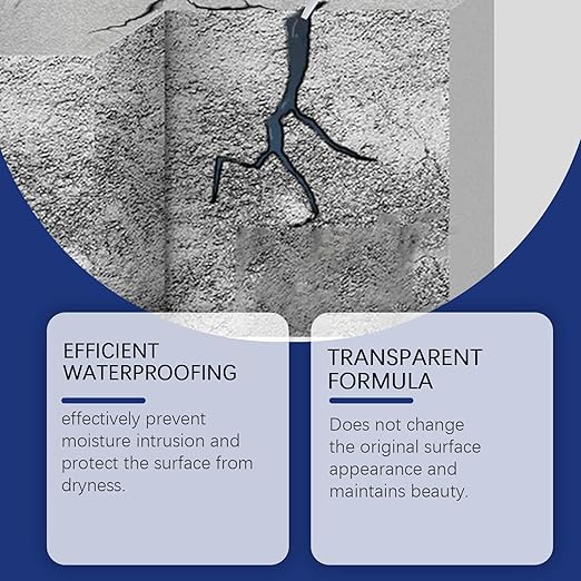 Waterproof Sealant, Efficient Crack Repair Solution, 100g, Invisible Caulking Glue, Concrete Crack Filler, Water and Heat Resistant, for Driveways, Walkways, Patios, Floors, Brick Walls, Tiles