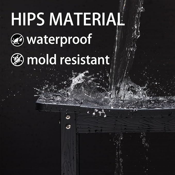 Shower Stool for Inside Shower, Plastic Shower Seat, Heavy Duty Shower Bench to sit on, Shower Chair for Shaving Legs, Adjustable Feet,Non-Slip(Black)