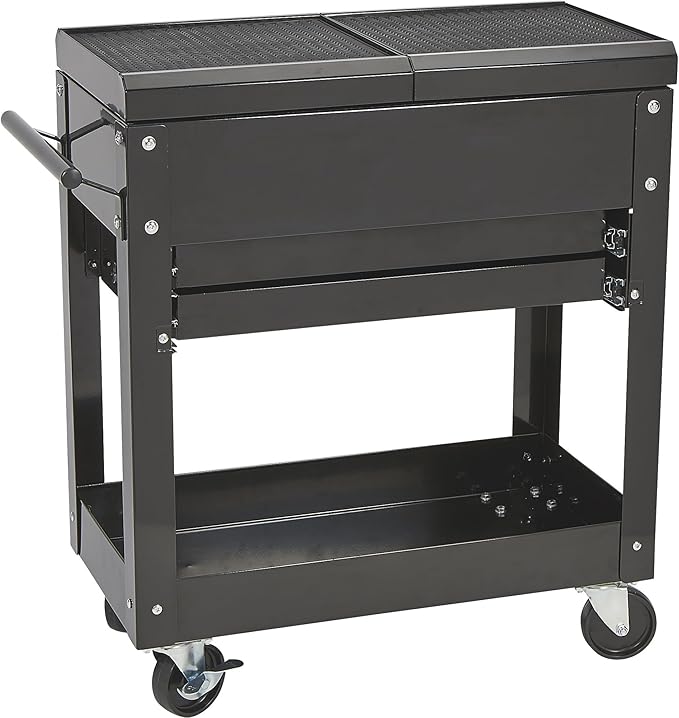 Ironton 28in. 2-Drawer Tool Cart - 30-1/2in.L x 14-1/2in.W x 33in.H, 350-Lb. Capacity