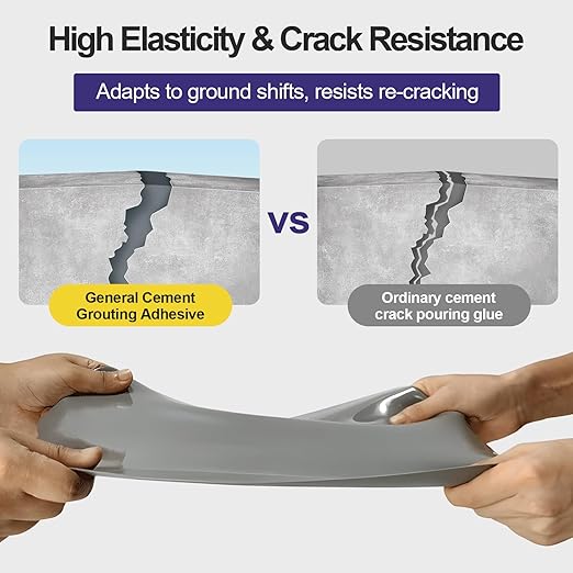 Concrete Crack Filler, High Elasticity Self-Leveling Caulking Sealant for Driveway, Sidewalk, Patio, Cement Floor, Outdoor Concrete Joint Repair, Waterproof Crack Seal Glue – Pack of 2(Gray)