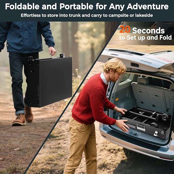 Portable Griddle Stand for Blackstone 17 Inch & 22 Inch - Heavy-Duty Grill Table for Blackstone, Ooni Pizza Oven, Ninja Outdoor Grill Cart with Wheels, Gas Tank Holder & Storage