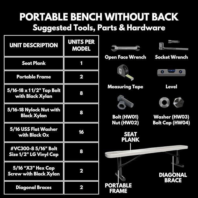 COATEDOUTDOORFURNITURE Coated Outdoor Furniture Heavy-Duty Portable Outdoor Bench Thermoplastic Coated, Expanded Metal, Commercial-Grade Seating, Made in America (Portable Without Back, 6 Ft, Yellow)