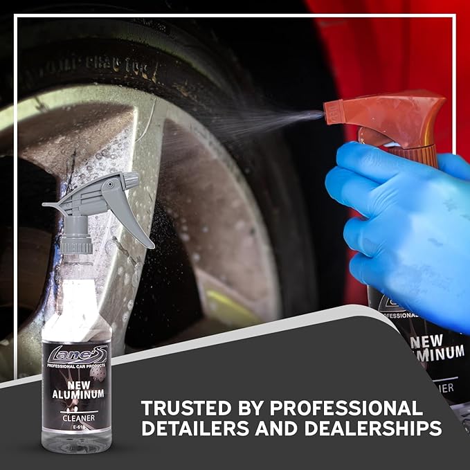 LANE'S New Aluminum Car Wheel Cleaner | Acid Rim Cleaner and Brightener | Brake Dust, Oxidation & Rust Remover for Motorcycles, Cars, Trucks | Shines & Eliminates Hard Scrubbing | 32oz, 2 Pack