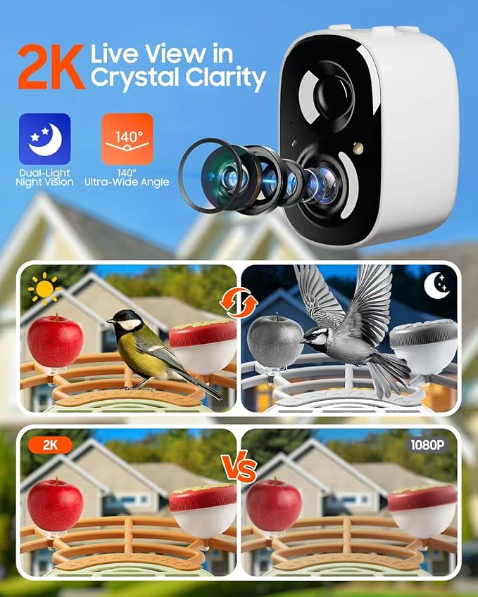 Bird Feeder with Camera, Smart Birdfeeder with Cam Solar Powered, 2K HD Video, AI Identification, Instant Arrival Alerts, IP66 Bird Bath & Feeder,Gift for BirdLover (with Stand, Green)