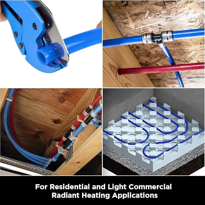 Pex-A Tubing 1/2 Inch x 300 Ft Coil, Non-Barrier Pipe for Potable Water, Flexible Water Tubing for Plumbing, Blue