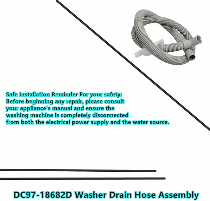 DC97-18682D Washer Drain Hose Assembly Replacement for Samsung Clothes Washer Drain Hose Compatible with DC97-18682B DC97-18682C DC97-18682E