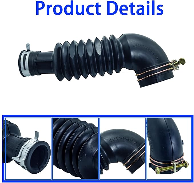 DC97-17345B Washer Drain Hose for Samsung Washers Replaces DC67-00684A DC97-17345A DC97-17417A AP6287099 Heavy Duty Rubber Elbow with Clamp & Bolt - Anti-Leak Design, Tub to Pump Connection