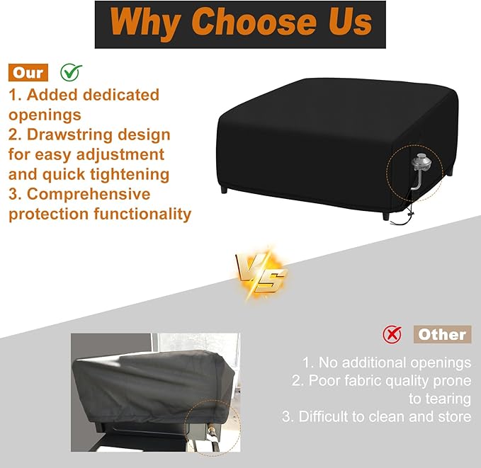Grill Cover for Blackstone 22 Inch Griddle, Tabletop Grill Without Hood, 600D Waterproof Oxford BBQ Grill Cover with Drawstrings, Fits Blackstone 22" Tabletop Griddle and Velcro-Protected Tube