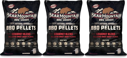 Bear Mountain FK99 Premium All Natural Low Moisture Hardwood Smoky Gourmet Blend BBQ Smoker Pellets for Outdoor Grilling, 20 Pound Bag (3 Pack)