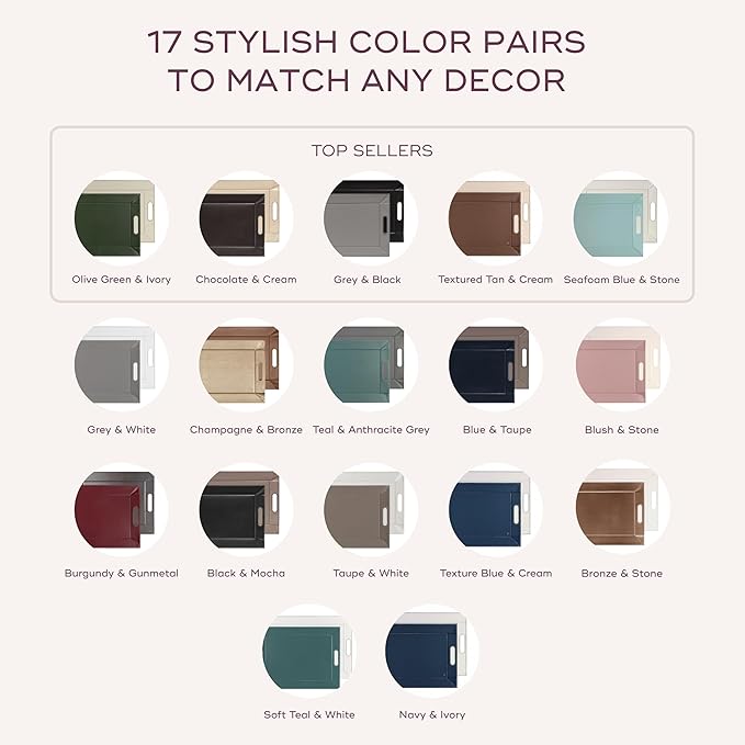 PLACEsMAT 2-in-1 Faux Leather Placemat & Serving Tray | Reversible Design, Lays Flat & Easy to Clean | Ottoman Food Tray, Perfect Housewarming Gift, 18” x 14” (Burgundy & Gunmetal, Set of 4)