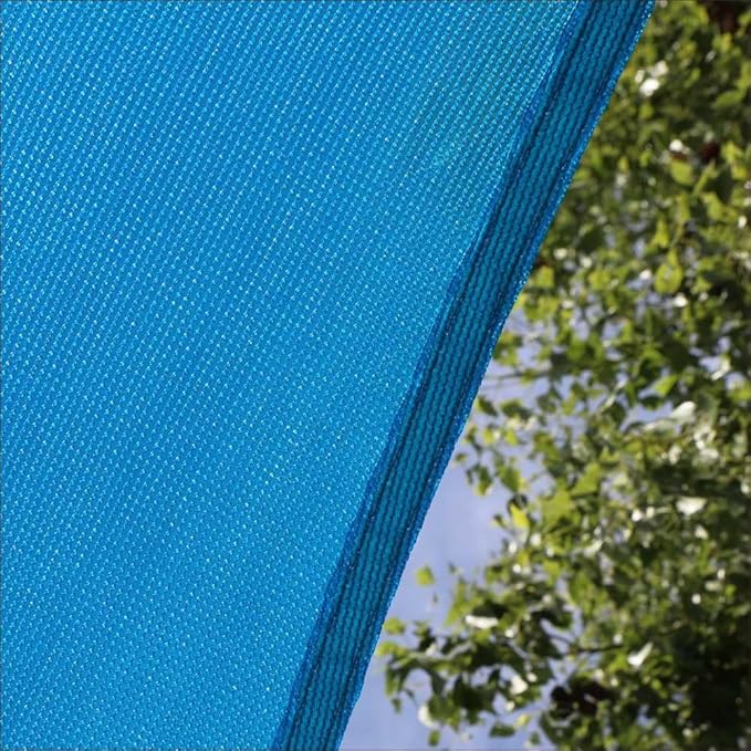 Amgo Custom Size 12' x 12' Blue Rectangle Square Sun Shade Sail UPF50+ AGTAPR1620, Order to Make Canopy Awning, 95% UV Blockage, Water & Air Permeable, Commercial and Residential (We Customize)