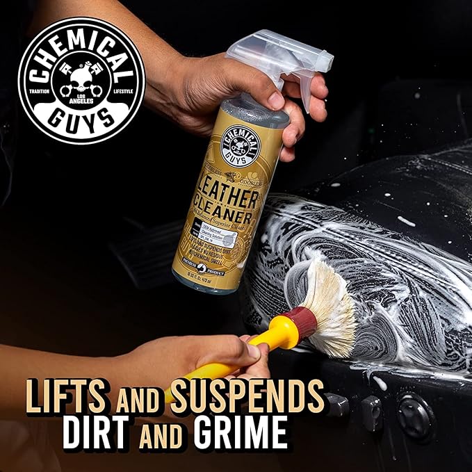 Chemical Guys Complete Leather Cleaner and Conditioner Detailing Kit with Total Interior, for Cars, Home, Office, and More (Works on Natural, Faux Leather and More) 9 Items - HOL412