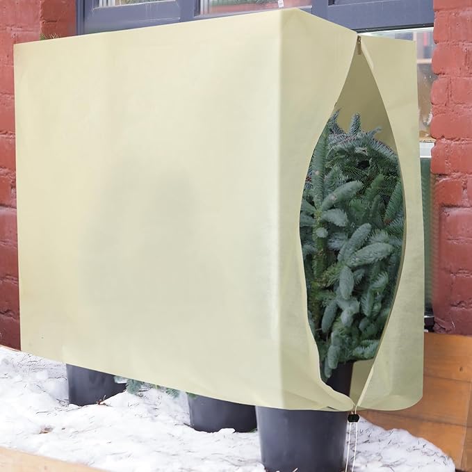 2 Pcs 47" x 70.8" Raised Garden Bed Cover for Winter Large Plant Covers Freeze Protection with Zipper Drawstring Frost Cloth Blanket Protection Box Bags for Garden Outdoor Plants Bush