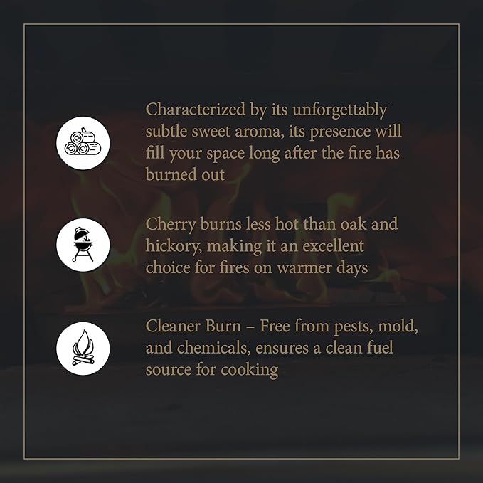 Cutting Edge Firewood Wild Cherry Firewood Box | Premium Cherry Firewood | Sweet Aroma & Warm Ambiance | Sustainably Sourced from Florida | Luxury Fireside Experience