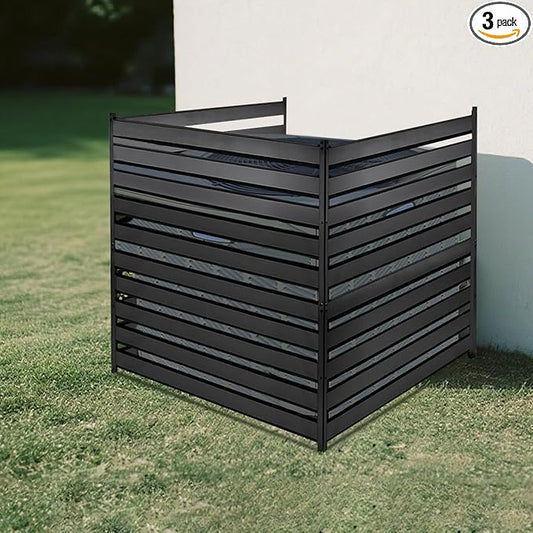 38" W x 42" H Air Conditioner Fence 3 Panel- Air Conditioner Fence Screen, Outdoor Enclosure for Pool Equipment Trash Can Privacy Fencing Panels ，Applicable to Metal Fencing for Backyards and Patios