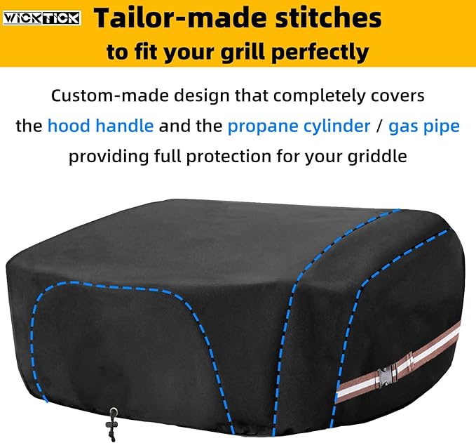 Griddle Cover for Blackstone 17 inch Tabletop Griddle with Hood, Full Coverage Propane Fuel Cylinder, Waterproof 600D Heavy Duty Grill Covers Outdoor BBQ Grilling Accessories