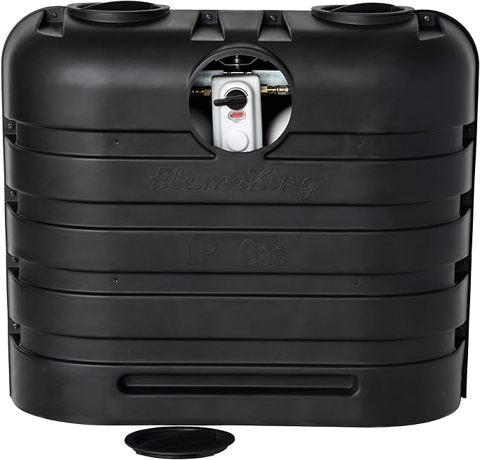Flame King Dual 30LB LP Propane Tank Light Plastic Heavy Duty Cover for RV, Travel Trailer, Camper And Recreational Vehicle - Black