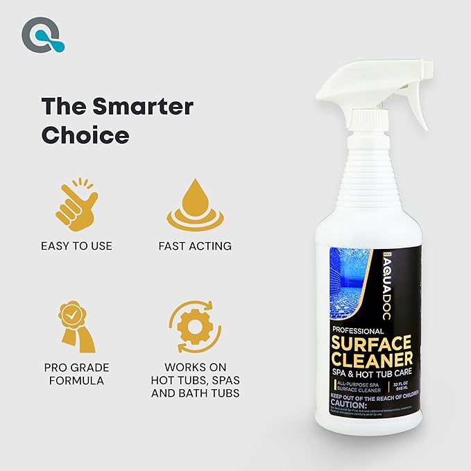 Hot Tub Cleaner Spray 32oz - Spa Surface Cleaner for Hot Tub Chemical Made in The USA - AquaDoc
