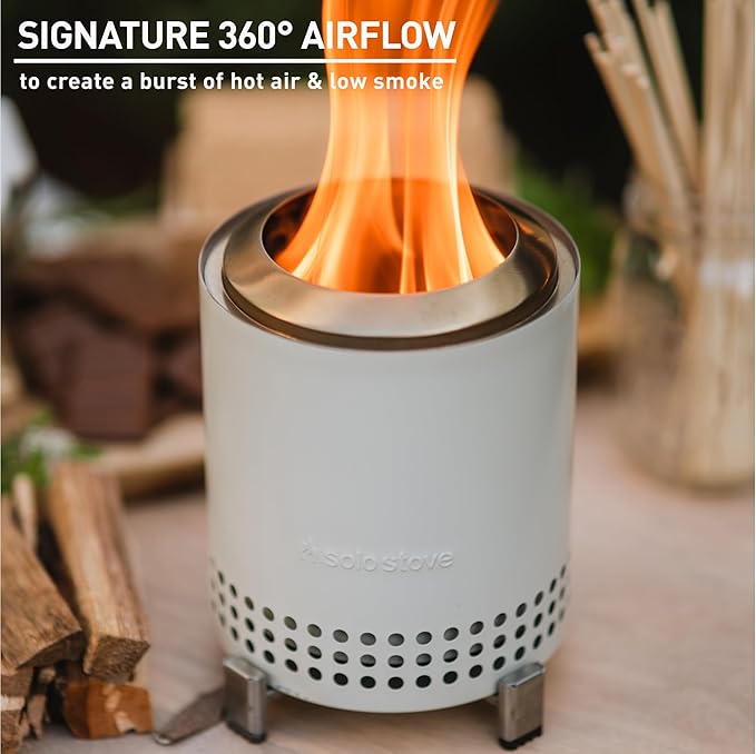 Solo Stove Mesa, 5.1 Inch Tabletop Fire Pit with Stand - Smokeless, Stainless Steel Fire Pit for Camping, Outdoor & Patio- Wood Burning or Pellet Fueled Portable Bonfire, 1.4lbs, Bronze