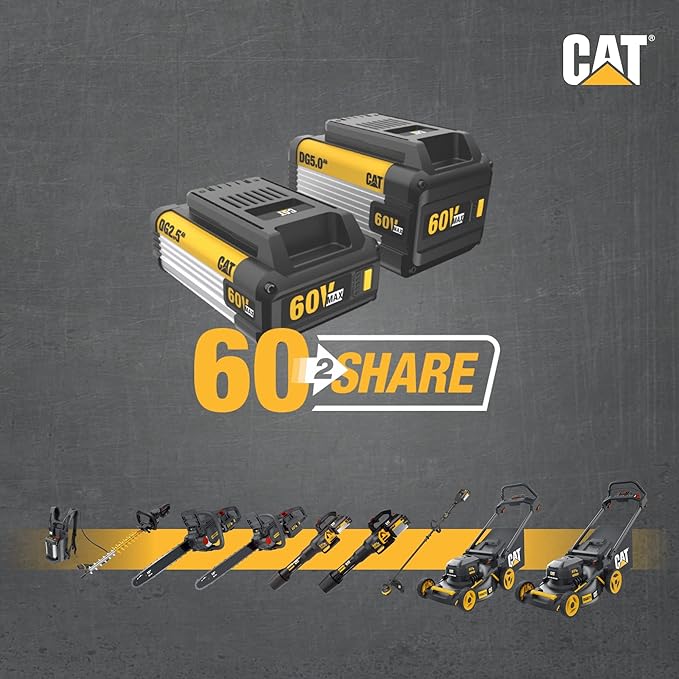 Cat DG651 60V 800 CFM 170 MPH High-Powered Leaf Blower Cordless, Adjustable Speed Blowers for Lawn Care, Lightweight Cordless Leaf Blower with Variable Air Control – Battery & Charger Included