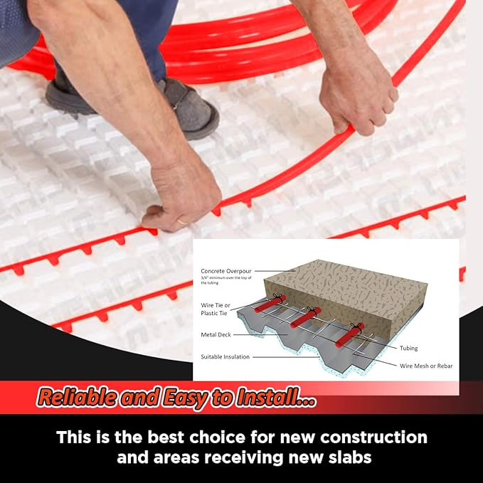 Pex-A Tubing 1 Inch x 300 Ft Pex Tube Coil, Non-Barrier Pex Pipe for Potable Water, 1" Pex Flexible Water Tubing for Plumbing, Red Pex Tubing
