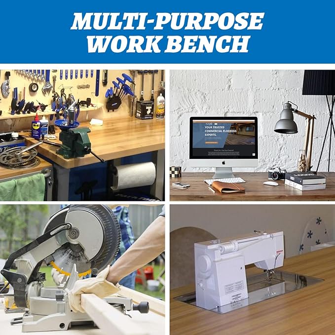 Workbenche with Drawers,48'' Workbench with Power Outlet for Garage,2000 Lbs Capacity Adjustable Workbench,Heavy Duty Table for Workshop Office Home Commercial
