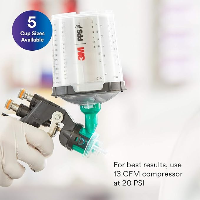 3M Accuspray Paint Spray Gun System with PPS 2.0, 26580, Standard, 22 Ounces, Use for Cars, Furniture, Cabinets and More, 1 Paint Gun,1 Paint Cup,5 Disposable Lids and Liners,5 Nozzles,3 Sealing Plugs