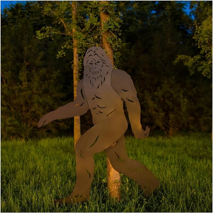 7.4ft Bigfoot Outdoor Decor Metal Big Foot Sasquatch Gifts for Men Women Dad Bigfoot Silhouette Statues for Garden, Outside, Yard Art, Patio, Yard Display, Forests, Lawn Decorations