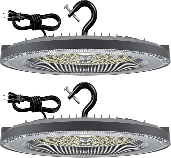 THELUX 2Pack High Bay Led Shop Lights 200W 5000K 28000lm(Equiv.800WMH/HPS), Led High Bay Light with US Plug&5Ft Cable for Commercial Lighting Warehouse,Garage,Gym,Workshop,Barn etc.
