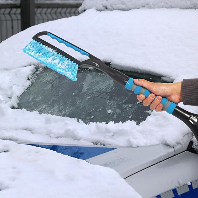 Snow Brush and Ice Scraper for Car Windshield,26.4" Window Scraper Deicer for Car SUV and Truck,Ice Scrapers and Brushes 2 in 1,Winter Car Automotive Exterior Accessories(2Pack Blue)
