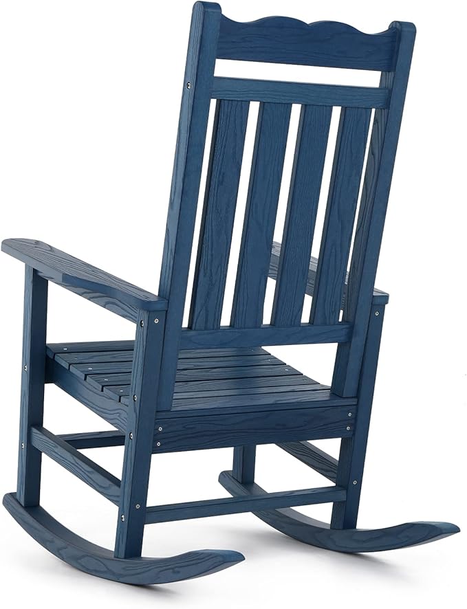Stoog All-Weather Outdoor & Indoor Rocking Chair, Porch Rocker with 400 lbs Weight Capacity, Front Porch Rocking Chair, for Patio, Backyard, Lawn, Garden and Fire Pit (White)
