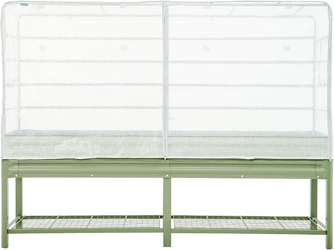Frost Cover System for 2' x 8' Elevated Garden Bed - V Series, Winter Freeze Protection Covers for Outdoor & Patio Plants, Greenhouse Cover for Extending Growing Season, Garden Bed Not Included