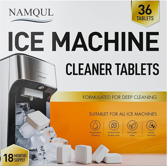 Ice Maker Cleaner & Descaler Tablets - 36 Pack Nickel-Safe Scale Remover Compatible with Frigidaire, Opal, GE Profile & Kitchenaid Countertop and Nugget Machines - Removes Mineral Build-Up & Odours