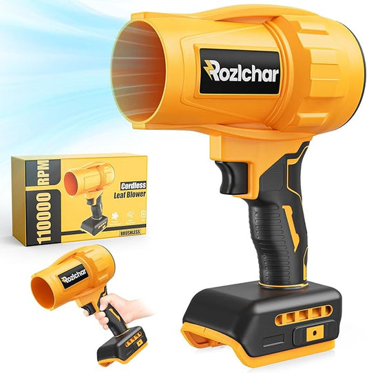 Rozlchar Cordless Leaf Blower Compatible for DeWALT 20V Batteries(No Battery), Variable Speed Handheld Turbo Blower with Brushless Motor, Portable Dust/Snow Cleaner for Lawn, Patio