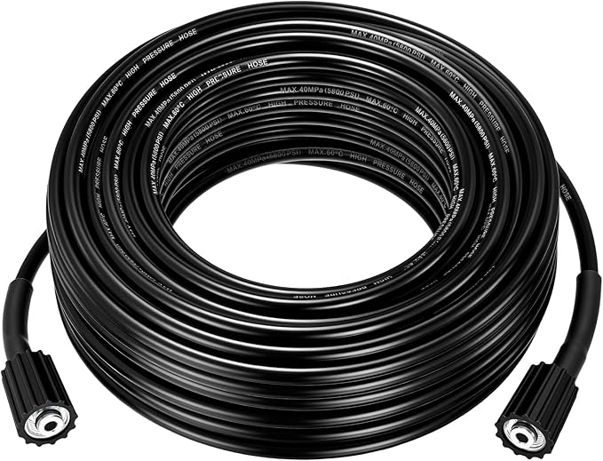 Pressure Washer Hose 98.4 Ft, 1/4" ID M22-14mm Brass Fitting, 3600 PSI Kink-Resistant Universal Electric Power Wash Hose for Replacement