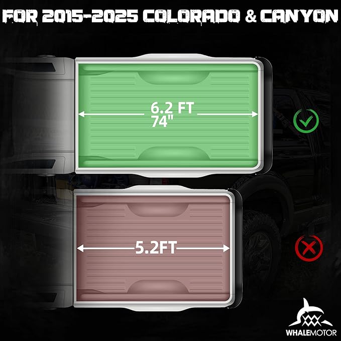 Hard Folding Truck Bed Tonneau Cover Compatible with Chevy Colorado & GMC Canyon 2015-2025 6.2 ft Long Box, Tri Fold Style