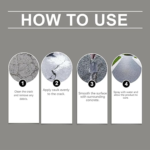 Liquid Cement Crack Filler - Quick Drying Sealant Waterproof Caulking Glue - Driveway Floor Crack Repair | for Asphalt Walkways Patios Terraces Wall Roofs