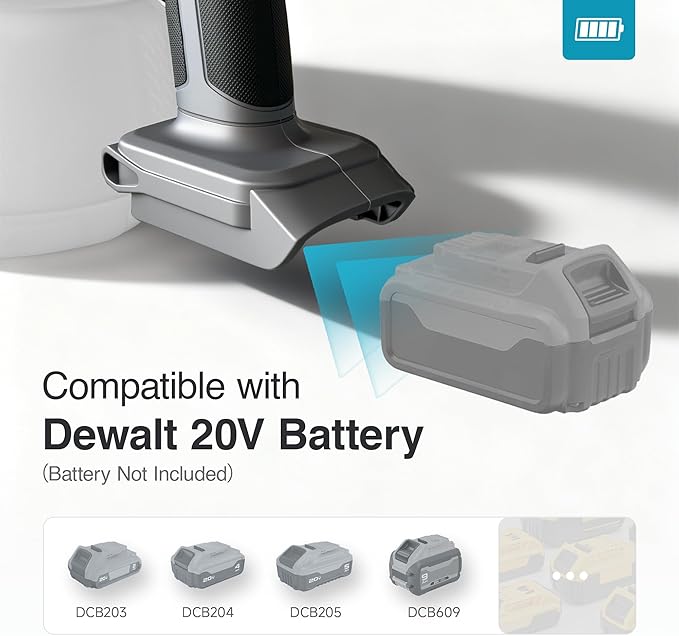 Tilswall Brushless Cordless Paint Sprayer Compatible with Dewalt 20V Battery (Battery Not Included), Easy Side-Fill, 1300ml Container, Electric HVLP Spray Paint Gun for House Painting, Furniture