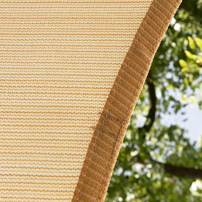 Amgo Custom Size 17' x 20' Beige Rectangle Square Sun Shade Sail UPF50+ AGTAPR1620, Order to Make Canopy Awning, 95% UV Blockage, Water & Air Permeable, Commercial and Residential (We Customize)