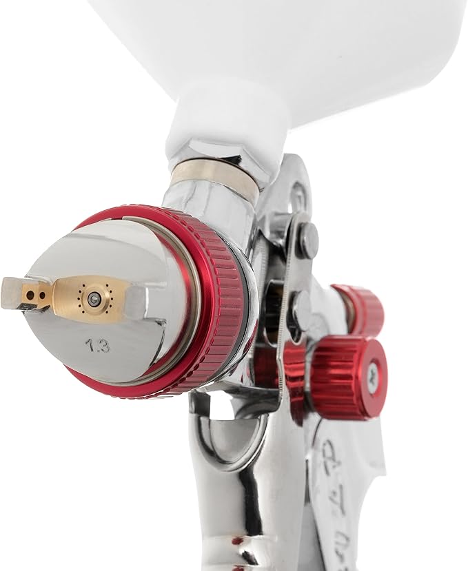 INTERTOOL HVLP Air Spray Gun with 1.3/1.4/1.7 mm Nozzles - Sprayer for Car Paint, Automotive, Home, Furniture - Top & Base Coat, Clear Coat, Varnish, Primer, Stain, Lacquer - PT08-0153