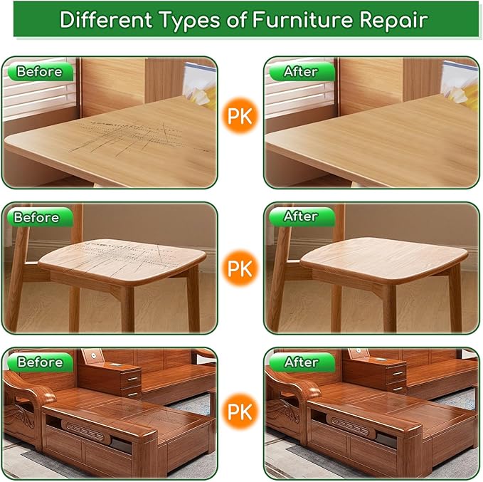 Wood Furniture Repair Kit, 24 Colors Wood Touch up Filler, Repair Scratch, Cracks, Stains, Discoloration for Wood Furniture - Cloth -Textured Series