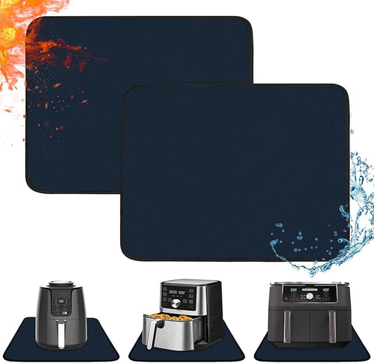 Heat Resistant Mats for Countertop - Fireproof 16x24 in Heat Resistant Mats for Air Fryer - Kitchen Countertop Protector Hot Pad for Air Fryer, Coffee Maker, Stand Mixer, Oven - Blue - 2PCS