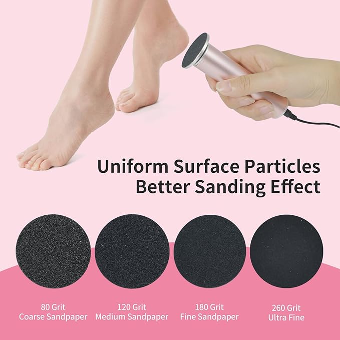 120pcs Replaceable Sandpaper for Electric Foot Callus Remover, 120 Grit Medium Sandpaper Refill Discs